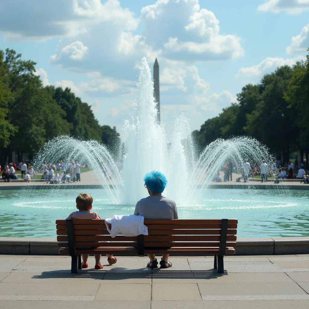 Great Again: Blue-Haired Liberals Seen Enjoying Beautifully Restored DC Park Fountain