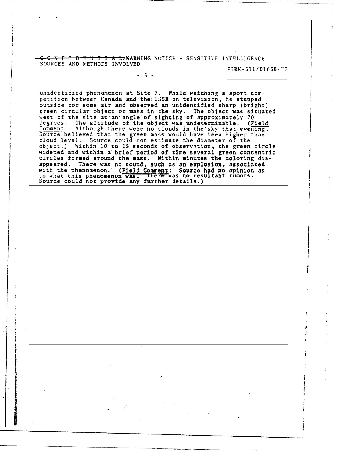 CIA USSR 1973 — Green Circular Object Observation at Soviet Weapons Range